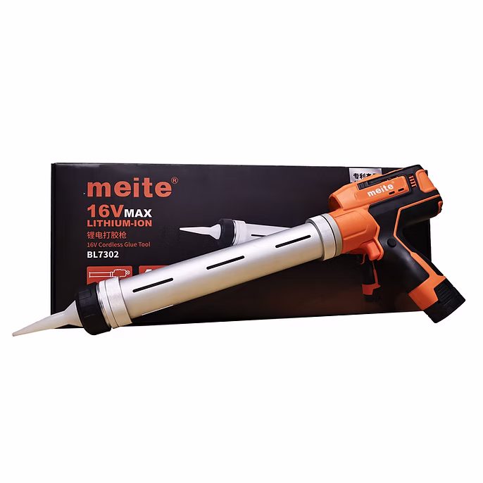 Meite BL7302 Cordless Caulking Gun, 6-Speed Adjustment, LED Light, Auto Recoil